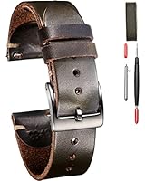 20mm Leder Uhrenarmbänder für Männer, dünnes weiches Horween Leder Uhrenarmband mit Schnellverschluss Vintage Watch Wrap